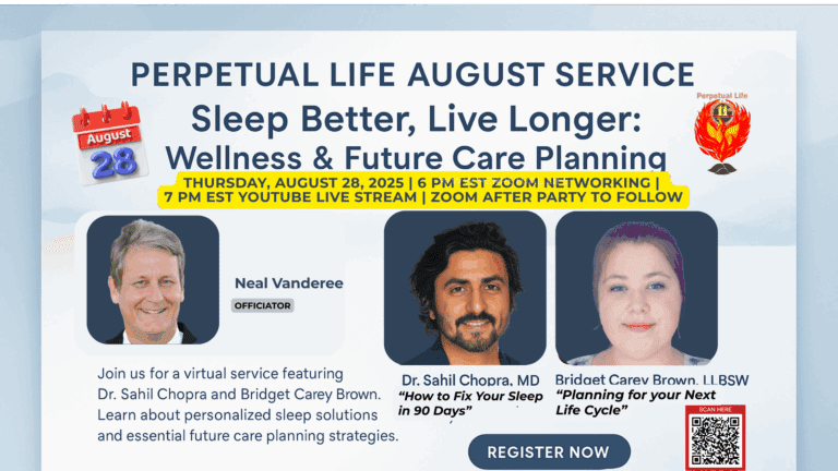 Perpetual Life August Virtual Service Banner